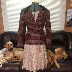 Vintage Plaid Wool Blazer